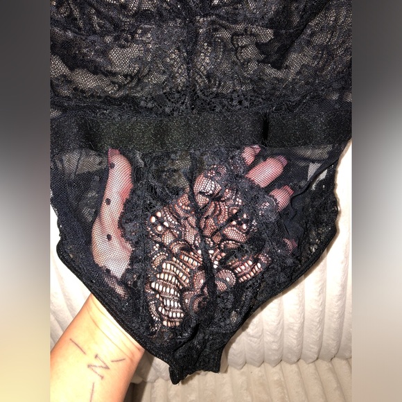 Sheer Black Thong Teddy Lingerie - Picture 7 of 11